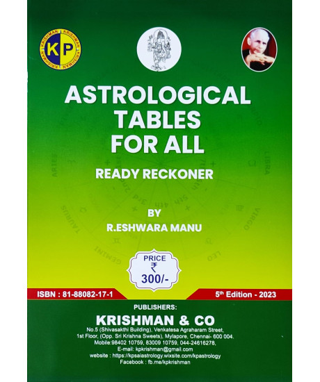 Astrological Tables for All - KP | English | Ready Reckoner | Latest Edition |