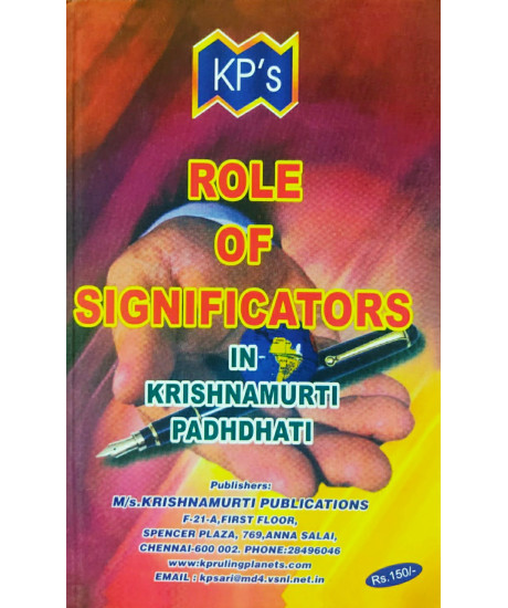 Role of Significators in Krishnamurti Padhdhati | English | Krishman & Co. | Role of Significators in Krishnamurti Padhdhati | English | Krishman & Co. |