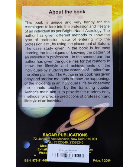 Bhrigu Nadi Principles (English): Profession & Life Style Through Saturn & Jupiter